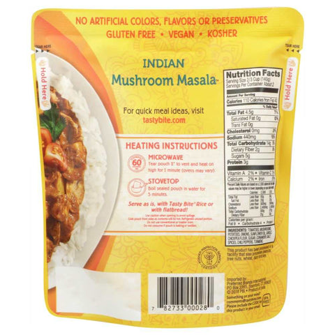 Mushroom Masala Hearty Entree 10 oz TASTY BITE