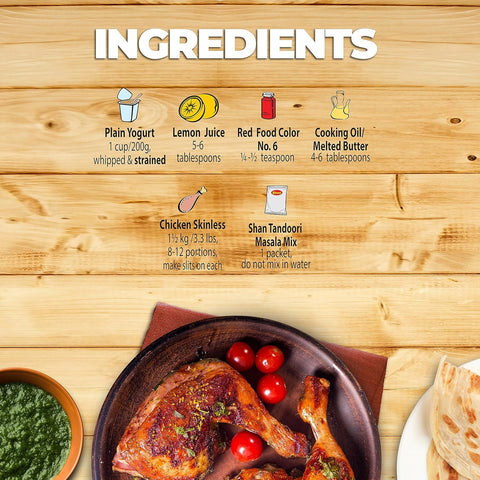 Shan - Tandoori Masala Seasoning Mix (50g) - Spice Packets for Tandoori Style Chicken (Pack of 3)