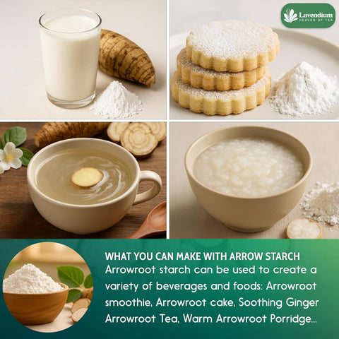 Premium Arrowroot Starch Powder – 17.6oz Resealable Bag, Gluten-Free, Non-GMO, Premium Plant-Based Thickener for Cooking, Baking & Frying.