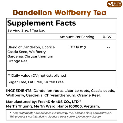 Dandelion Wolfberry Tea, 7 Herbal Ingredients