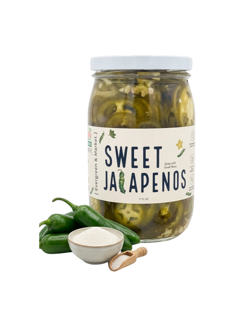 Sweet Jalapeños Resealable 17 oz Glass Jar Pickles