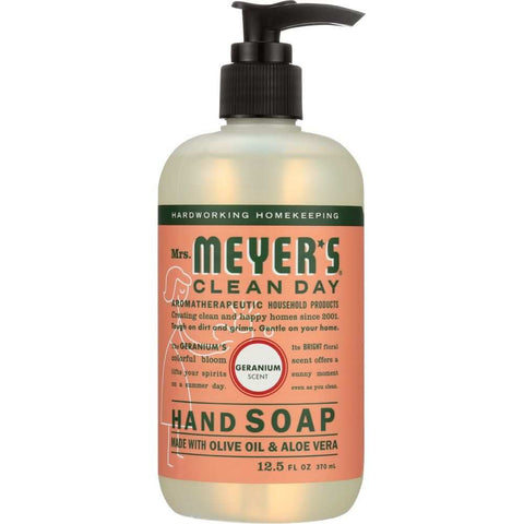 Liquid Hand Soap Geranium Scent Soft 12.5oz Mrs. Meyer's Clean Day