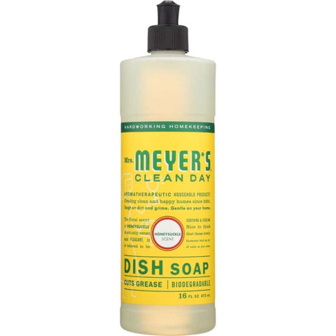 Liquid Dish Soap Honeysuckle Scent Grease Cleaner Mrs. Meyer’s 16oz