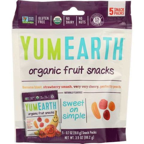 Organic Fruit Snacks 5 Snack Packs 3.5 oz YUMEARTH ORGANICS