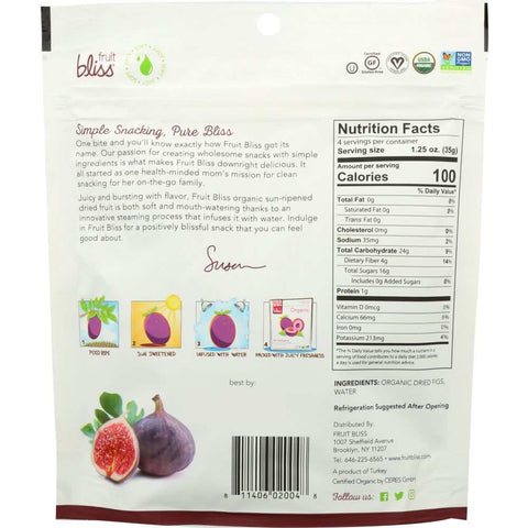 Organic Turkish Figs Non-GMO Vegan Kosher Certified Fruit Bliss 5oz