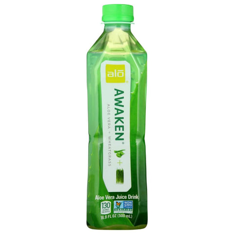 Awaken Wheatgrass Real Aloe Vera Drink 16.9 oz ALO