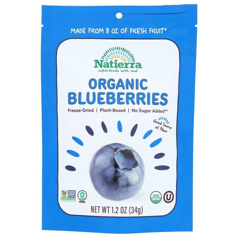 Organic Freeze Dried Blueberries Bag 1.2 oz NATIERRA