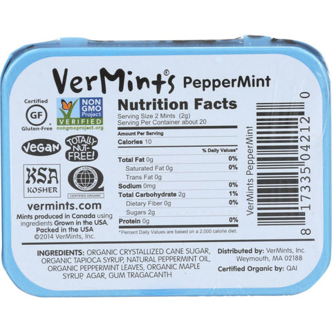 All Natural Breath Mint Peppermint 1.41 oz VerMints
