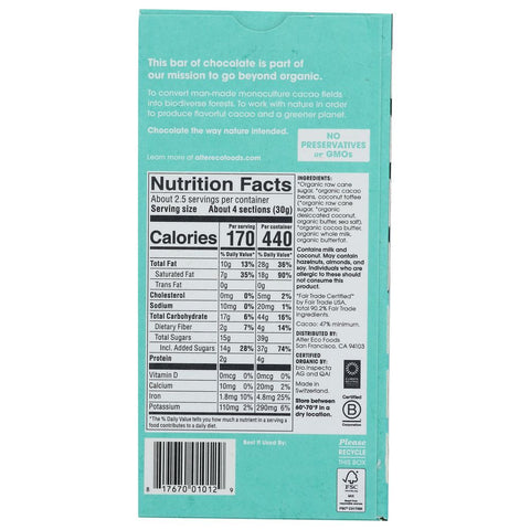 Organic Chocolate Dark Coconut Toffee 2.82 oz ALTER ECO