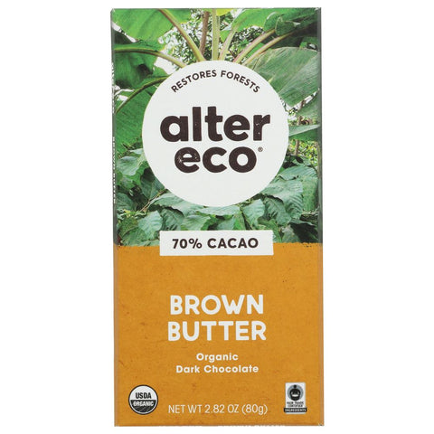 Organic Dark Salted Brown Butter Chocolate Bar 2.82 oz ALTER ECO