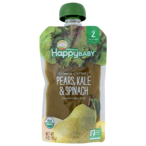 Stage 2 Pear Kale Spinach Organic Baby Food Pouch Happy Baby
