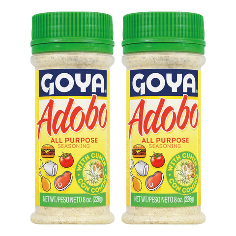 Adobo All Purpose Seasoning with Cumin by Goya, Poultry, Seafood, Meat, and Vegetable Seasoning, Fat Free and Calorie Free Latin