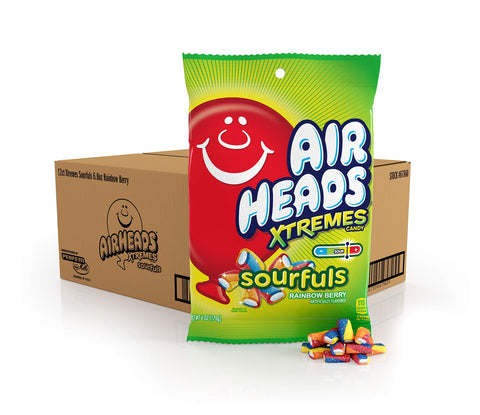 Airheads Xtremes Sourfuls Candy, Rainbow Berry, 6 oz (Pack of 12), Non Melting, Bulk Party Bag