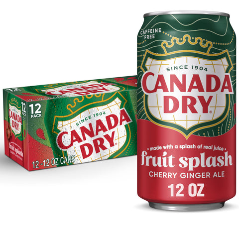 Canada Dry Cherry Ginger Ale Fruit Splash, 12 Fl Oz (Pack of 12)