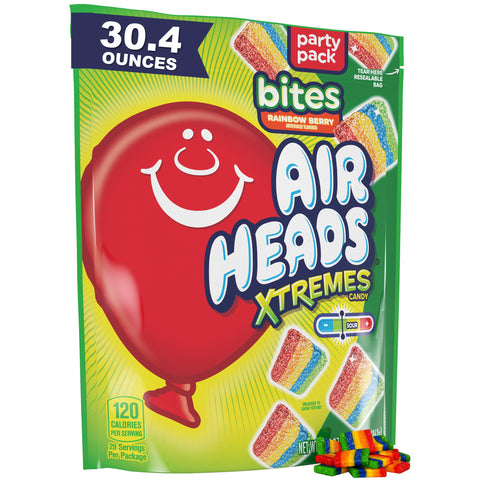 Airheads Xtremes Bites, Rainbow Berry, 30.4 OZ Stand Up Bag, Multicolor