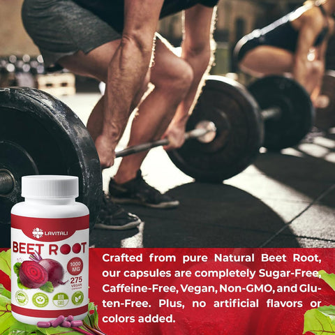 Beet Root Extract Capsules No Gluten, No Sugar, Vegan Capsules, High Concentrated Herbal Beet Root Extract.