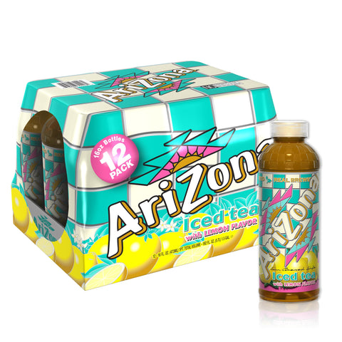 AriZona Lemon Tea, 16 Fl Oz (Pack of 12) - Refreshing Iced Beverage, Perfect for On-the-Go Enjoyment