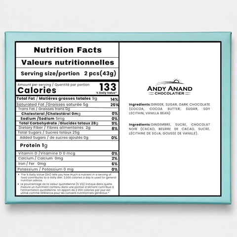 Andy Anand Dark Chocolate Covered Fresh Ginger, 1 lb – Belgian Dark Chocolate, Bold Sweet & Spicy Flavor, Gourmet Handcrafted Holiday Gift