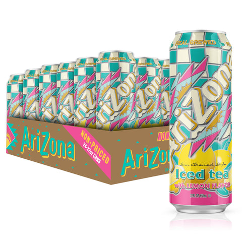 AriZona Lemon Tea - Big Can, 22 Fl Oz, Pack of 24, Refreshing Lemon Flavor