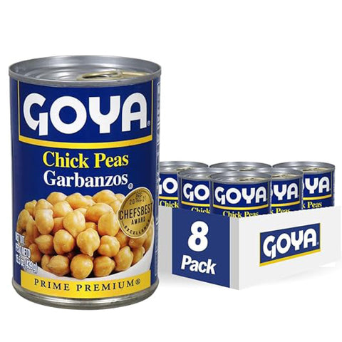 Goya Foods Chick Peas  Garbanzo Beans  15.5 Ounce (Pack of 8)