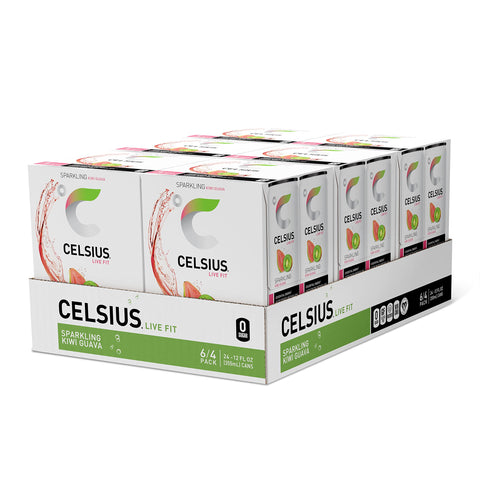 CELSIUS Sparkling Kiwi Guava Energy Drink, 12 Fl Oz Can, Pack of 24