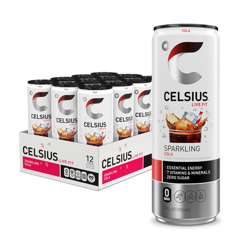 CELSIUS Sparkling Cola Energy Drink, Zero Sugar, 12 Fl Oz (Pack of 12), Model FGSS1207