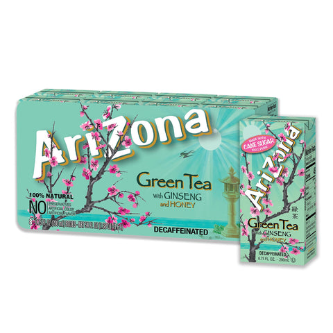 AriZona Green Tea with Ginseng and Honey, 6.75 Fl Oz, Pack of 32, Tetra Box