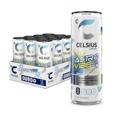 CELSIUS Sparkling Astro Vibe Energy Drink, 12 Fl Oz (Pack of 12) - Functional, Refreshing, Essential Energy Boost