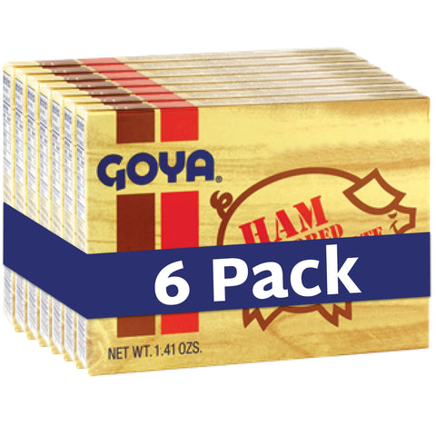 Ham Base Concentrate Seasoning by Goya, Ham Bouillon, for Beans, Soup, Poultry, Seafood, Meat, and Vegetables, 6-Pack, 1.41oz. P