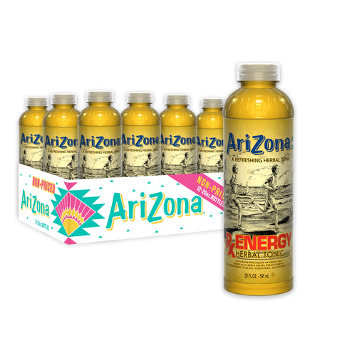 AriZona   Energy Herbal Tonic, 20 Fl Oz, Pack of 12, Refreshing Herbal Drink