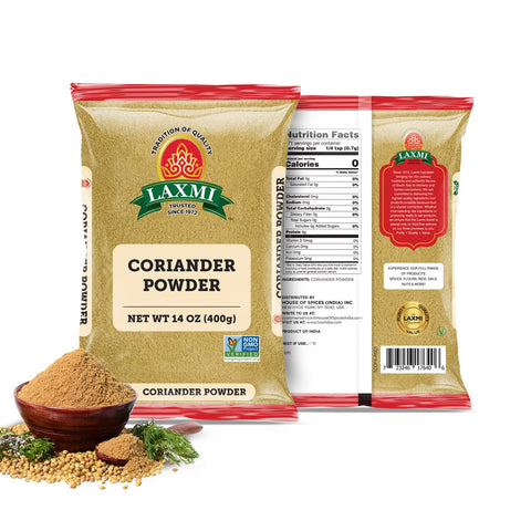 Laxmi Coriander Powder 400Gm (14 Oz) | Natural Ground Coriander | Premium Quality And High Value | Non-Gmo Coriander, Ground | Free Of Adulterations