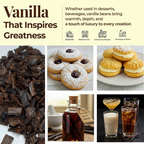 Premium Vanilla Cuts Grade B Whole Vanilla Beans 1 lb