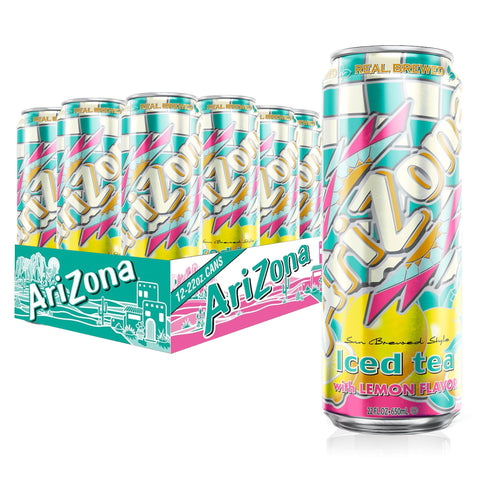 Arizona Lemon Tea - Big Can, 22 Fl Oz (Pack of 12) - Refreshing Lemon Flavor
