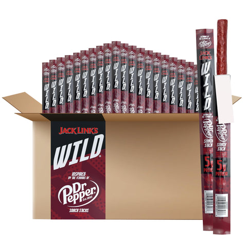 Jack Link'S Wild Snack Sticks - Dr. Pepper Inspired Flavors - Individually Wrapped Sticks With 5G Of Protein, Inspired By The Fl