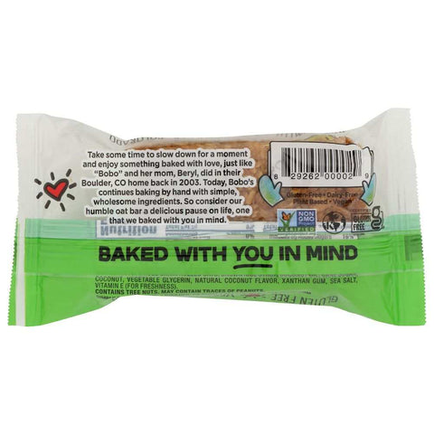 Coconut Energy Bar All Natural Oat Bar BOBO'S