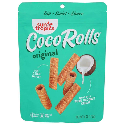 Cookie Coconut Wafer Roll Original Snack 4 oz SUN TROPICS