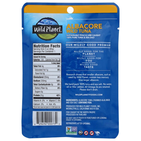 Wild Albacore Tuna 3 oz Pouch Wild Planet