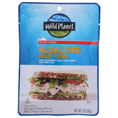 Wild Albacore Tuna No Salt Added 3 oz Wild Planet