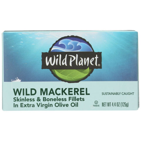 Mackerel Wild Fillet in Extra Virgin Olive Oil 4.4 oz Wild Planet
