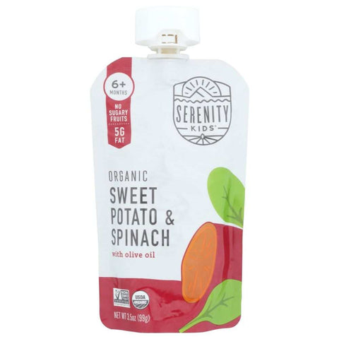 Organic Sweet Potato Spinach Food Baby 3.5 oz SERENITY KIDS