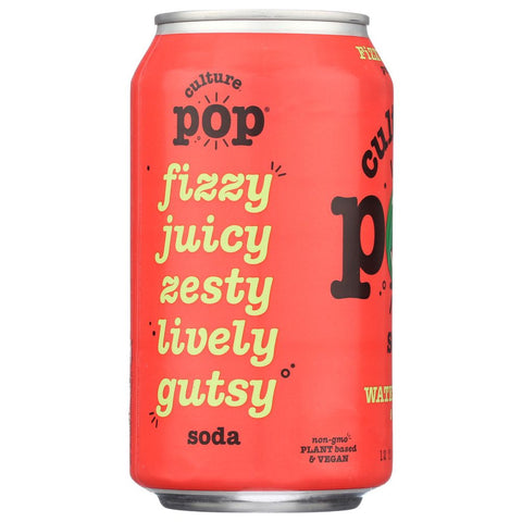 Watermelon Lime & Rosemary Probiotic Soda 12 fl oz Culture Pop