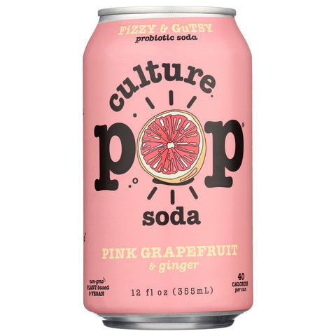 Pink Grapefruit Ginger & Juniper Probiotic Soda 12 fl oz CULTURE POP