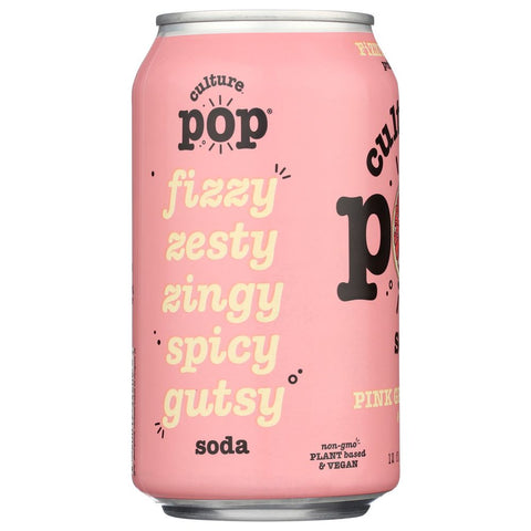 Pink Grapefruit Ginger & Juniper Probiotic Soda 12 fl oz CULTURE POP