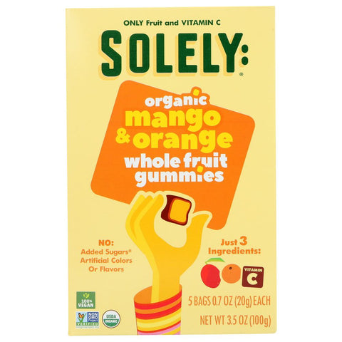 Fruit Gummies Organic Mango Orange 3.5 oz Solely
