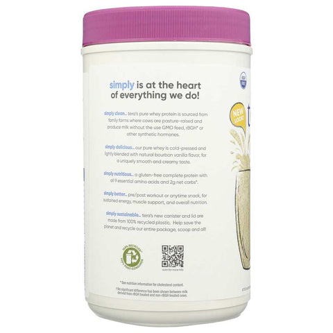 Bourbon Vanilla RBGH Free Whey Protein Powder 24 oz TERA'S WHEY