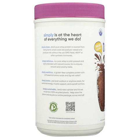 Dark Chocolate Coco rBGH Free FairTrade Certified Whey Protein TERA'S WHEY