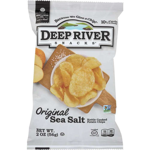 Original Sea Salt Kettle Cooked Potato Chips Deep River Snacks (2 oz)