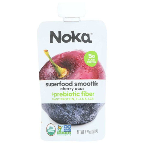 Organic Cherry Acai Superfood Smoothie 4.22 oz Pouch NOKA