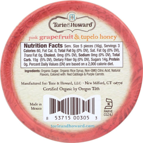 Candy Tin Grapefruit & Honey Scent Candle 2 oz TORIE & HOWARD
