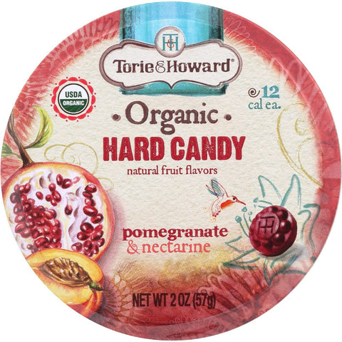 Organic Hard Candy Pomegranate and Nectarine 2 oz TORIE & HOWARD